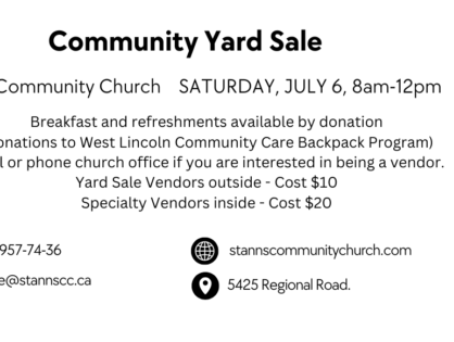 Garage Sale at St.Anns Community Church Saturday, July 6th