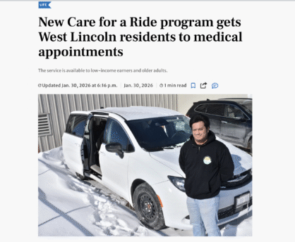 We’re grateful to The Hamilton Spectator for featuring our Care for a Ride program!
