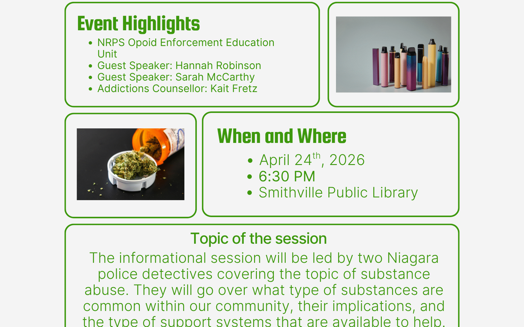 Substance abuse use information session