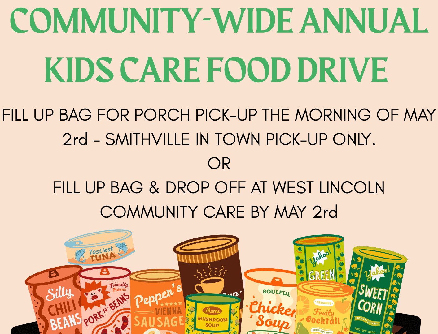 Community-Wide Annual Kids Care Food Drive!